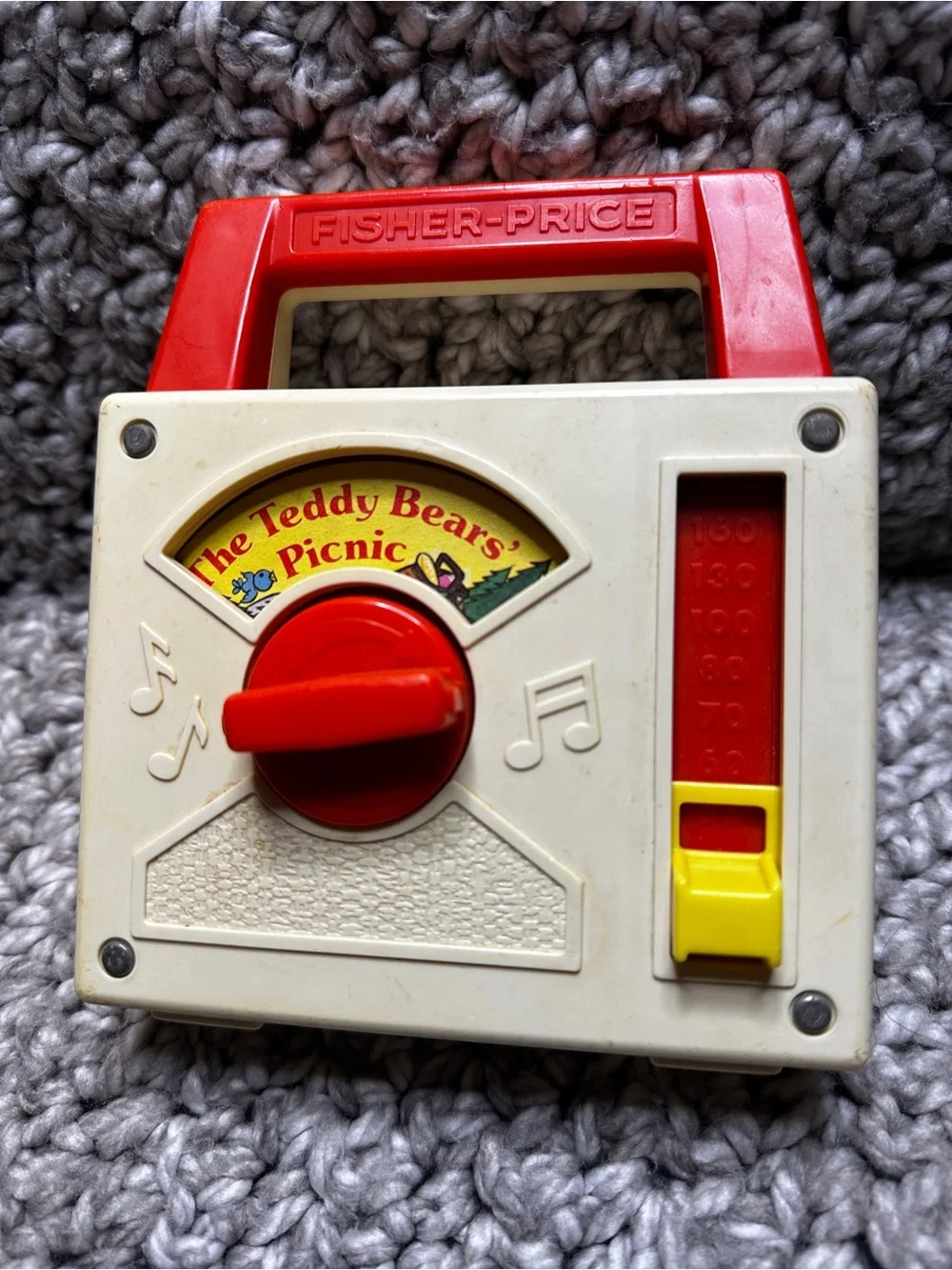 Vintage 1982 Fisher-Price Teddy Bear's Picnic Music Box Toy #786 Tested Working